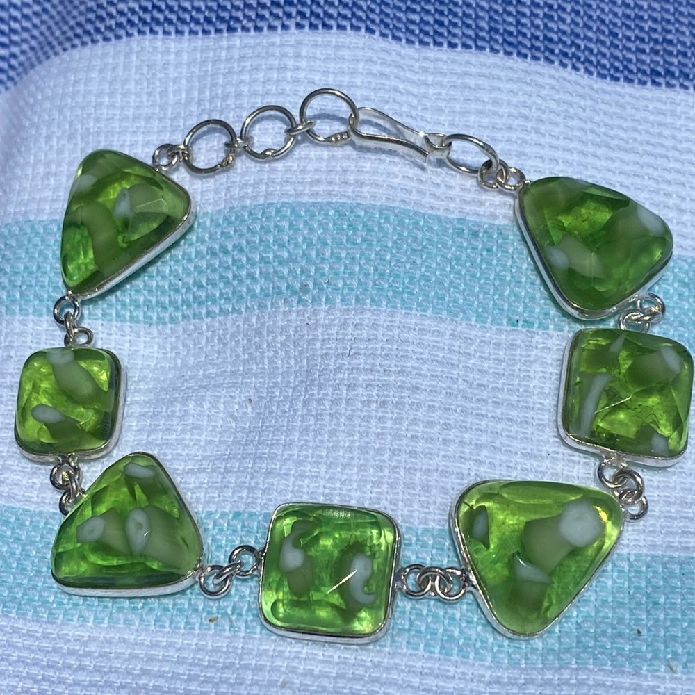 Sale ⭐️ Dichroic Green statement Bracelet